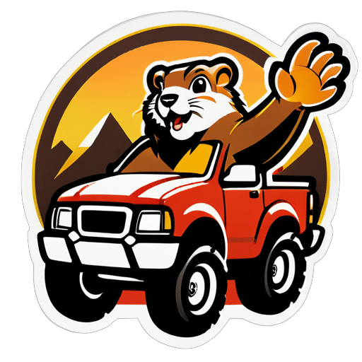 go-lang gopher in an off-road truck sticker