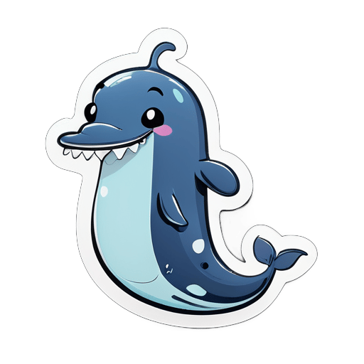 This Is An Illustration Of Cartoon Portrait Funny Nursery Schetch  Drawn Tall Thin Funny whale Like Creature sticker