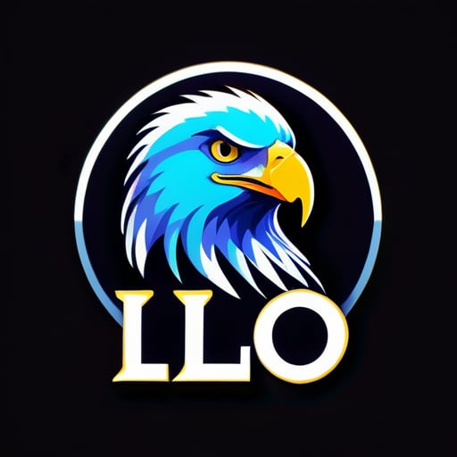create an studio logo With an eagle and the name ILO sticker