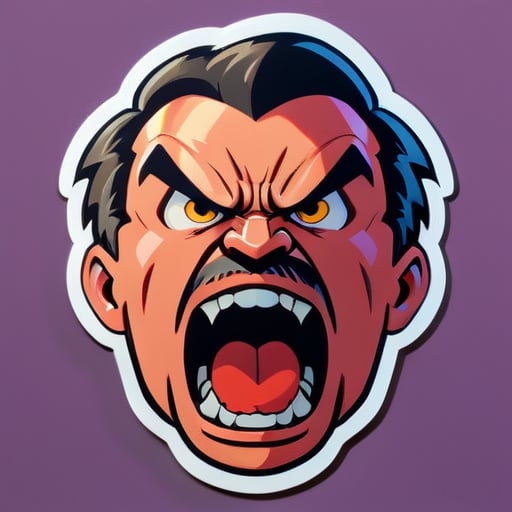 angry man shouting sticker