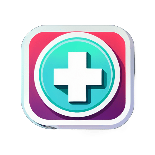Logo para la aplicación de Android de atención médica del hospital sticker