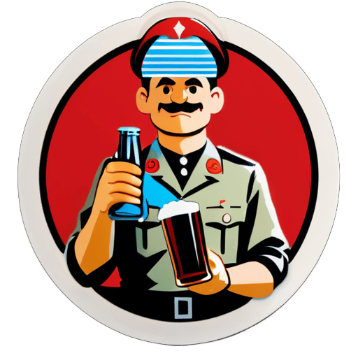 Lt Archie hicox ordering 3 beers in inglorious basterds sticker