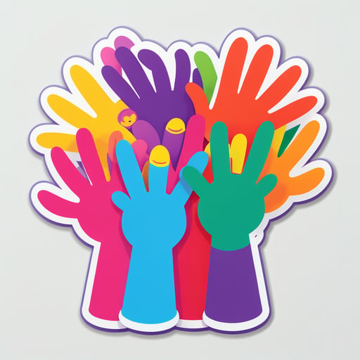Playful Peekaboo Hands sticker