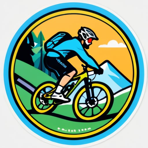 "de charm" sobre la bicicleta de montaña como el club de descenso sticker