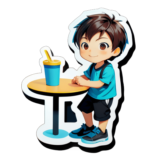 boy are stand table  sticker