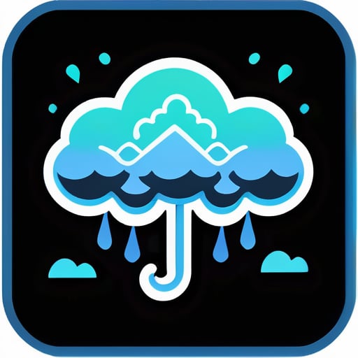 Create a sticker that captures the essence of a rainy day. sticker