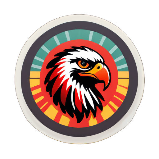 criar um logotipo do estúdio I.L.O com uma águia vermelha e estampas africanas sticker
