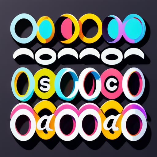 dos anillos uno dentro del otro el superior está dividido en 26 partes cada parte tiene una letra en orden alfabético el inferior tiene letras en orden aleatorio sticker
