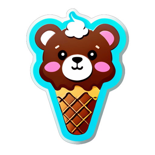ice cream bear sticker