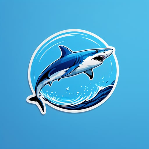 Blue Shark Circling in the Water sticker