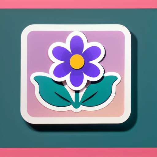 A blooming flower, just the flower has been replaced by an open box sticker