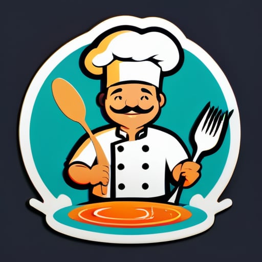 Un chef está cocinando sticker