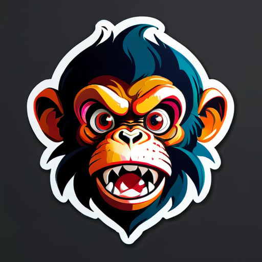 Sticker với hình con khỉ điên tên Mitali sticker