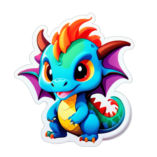 Crie um dragão adorável sticker