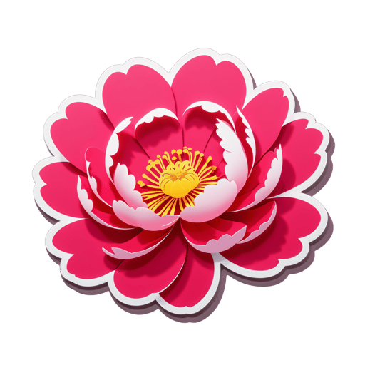 Blooming Peony Petals sticker