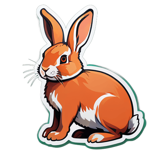 A picture of a rabbit sticker