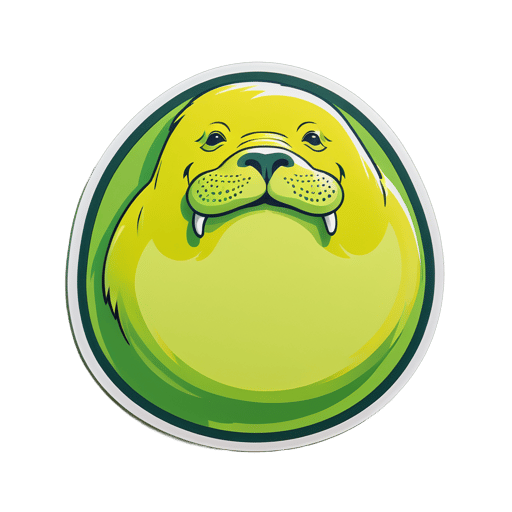 Hefty Chartreuse Walruses sticker