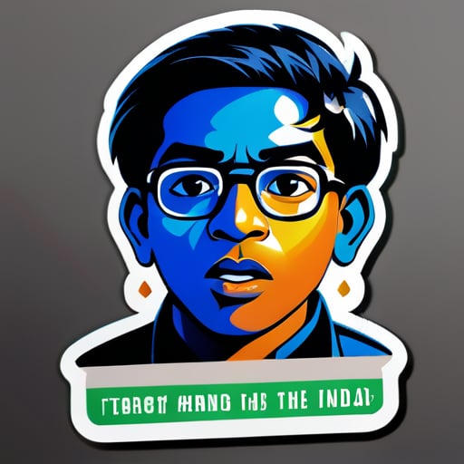 我想要一個貼紙，上面有印著今日印度青年領袖們對抗這個國家發生的錯誤事情的標註 sticker