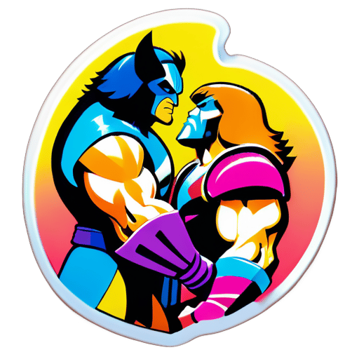 Wolverine küsst He-Man rückwärts sticker