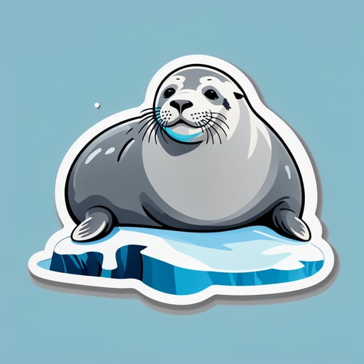 Grey Seal Lounging on a Glacier sticker