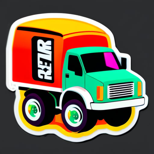 制作一张印有 Traxon 的重型卡车贴纸 sticker
