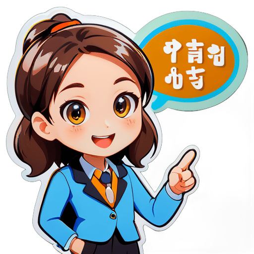 native-speaking english teacher which is talking with primary students sticker