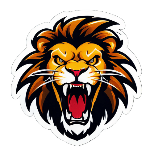 CAPITAL LETTER  I (full LETTER ) ON TOP AND  POWERFUL  WITH FEROCIOUS FACED LION  ROARING BELOW (REDUCE SIZE OF LION ROARING) sticker