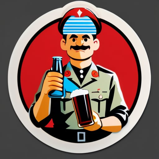 Lt Archie hicox ordering 3 beers in inglorious basterds sticker