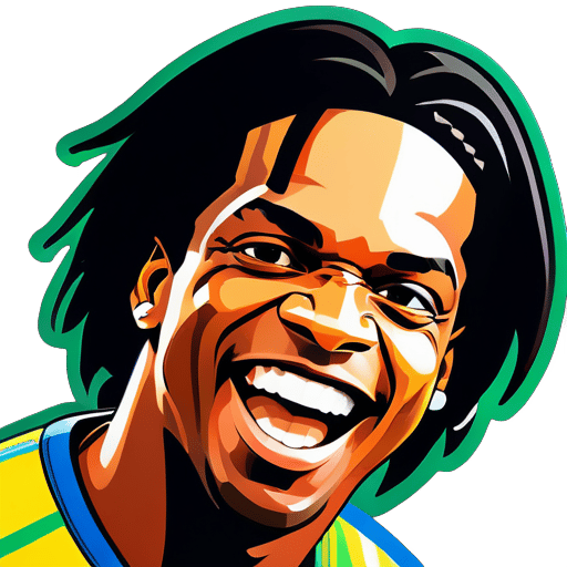 ブラジルのサッカー天才ロナウジーニョのコミカルなアバター sticker