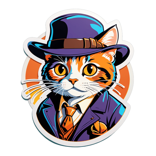 Curious Cat Detective sticker