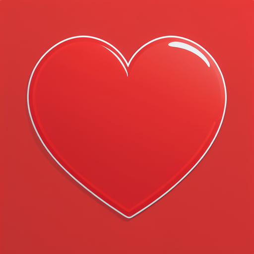 big red heart sticker