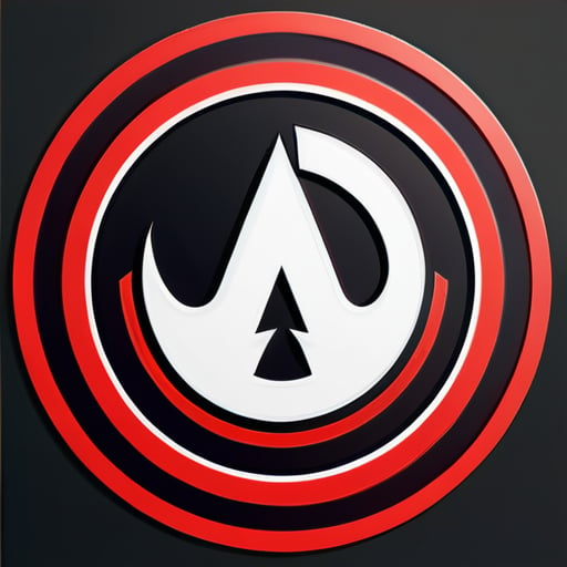 AC logo rouge, noir, blanc sticker