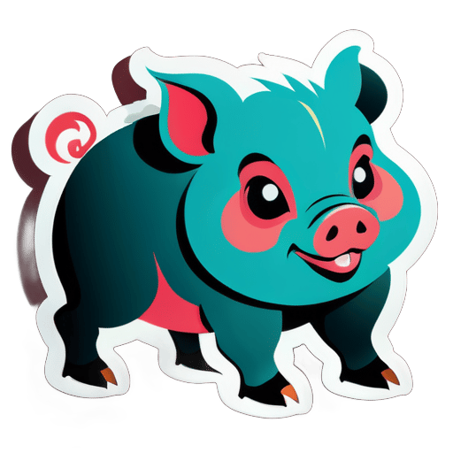 The Chinese zodiac sign Pig, no text sticker