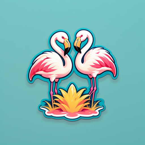 Plump Vanilla Flamingos sticker