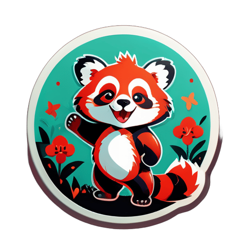 Joyeux panda roux sticker