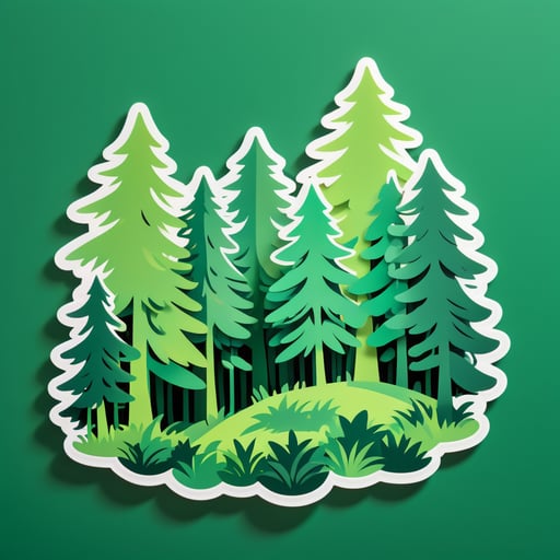 Green Forest Whispering in the Wind sticker