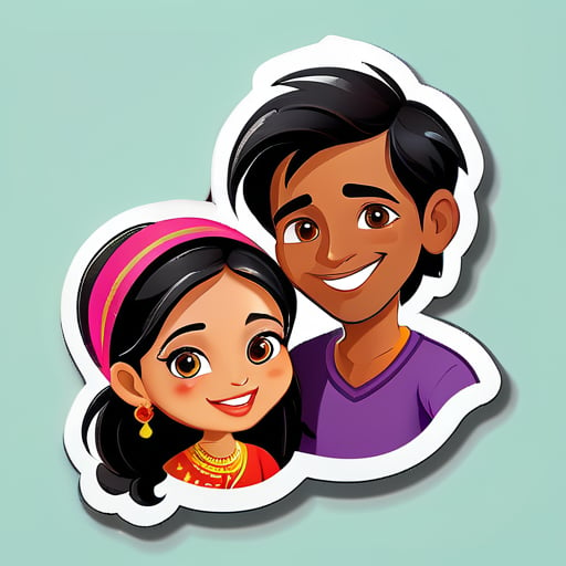 Chica de Myanmar llamada Thinzar enamorada de un chico indio sticker
