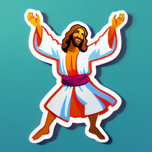 tanzender jesus sticker