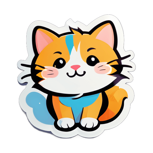 Cute cat sticker