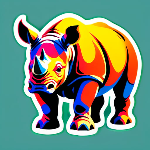 코뿔소 스티커 sticker