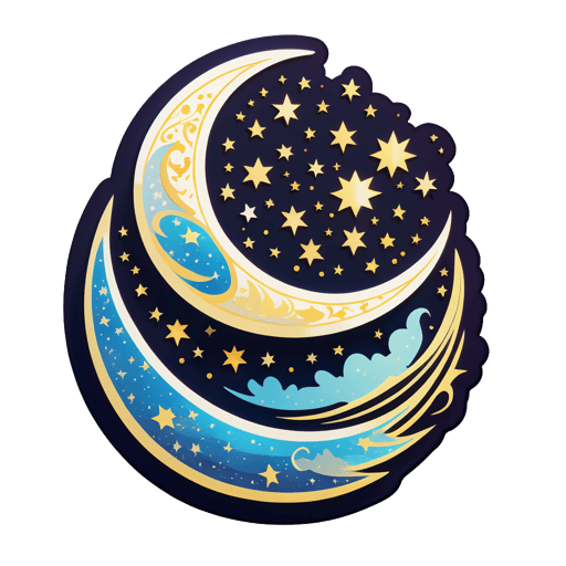Luna Creciente Brillante sticker