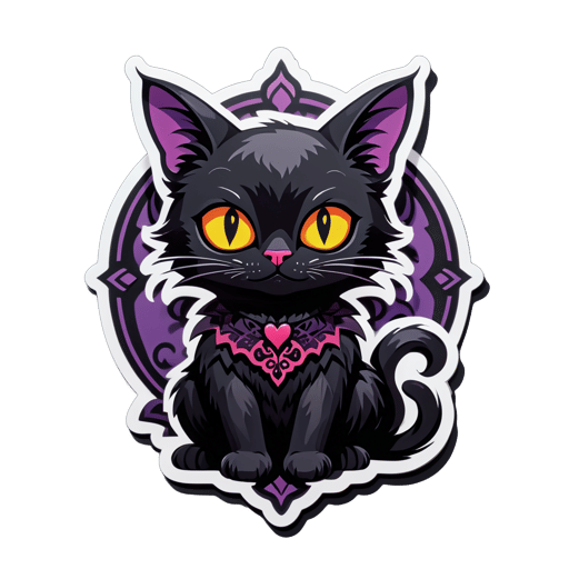 Chat noir gothique sticker
