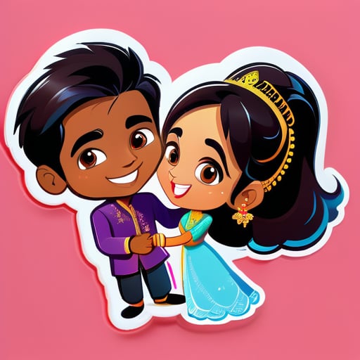 Myanmar 여자인 Thinzar가 인도 남자인 프린스와 사랑에 빠져 성관계를 가지고 있습니다 sticker