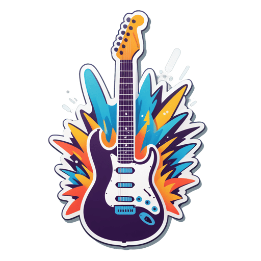 Electric Guitar Illustration sticker