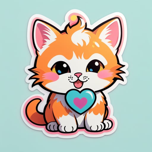 Meme del Gatito Enamorado sticker