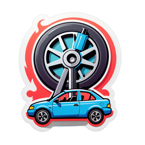 Car Jack and Wrench sticker