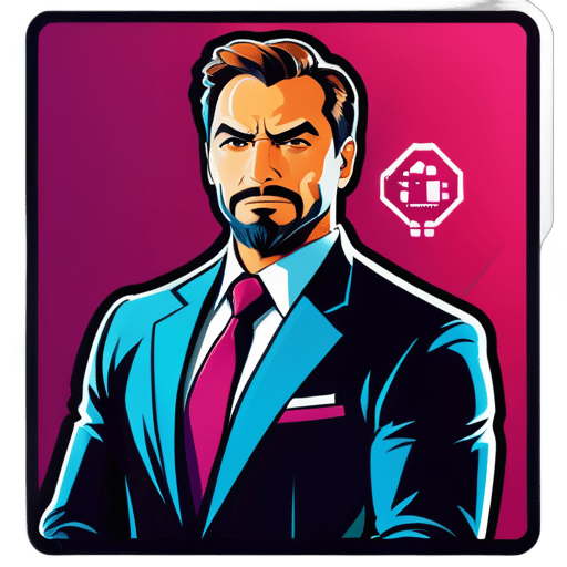 ciso is in the place. cybersecurity enforced by a powerful manager with super power. computer and network sticker