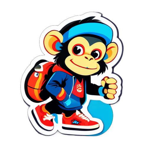 Monkey wearing sneaker sticker