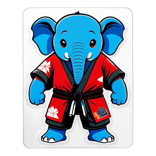 elephant with jiu-jitsu kimono sticker