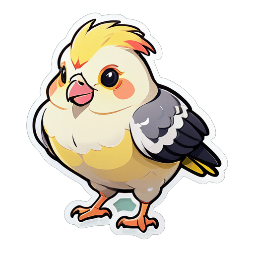  a fat cute cockatiel sticker